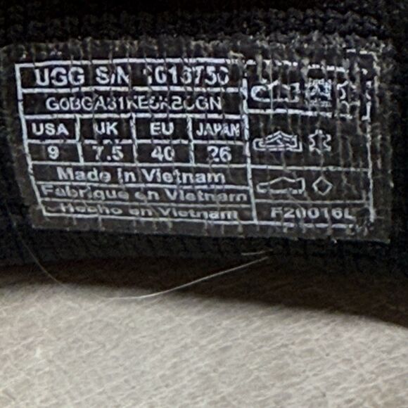 UGG Women's Size 9 Sammy Rib Knit Slip On Loafer Sneakers Black - Picture 6 of 7